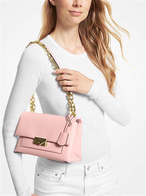 michael michael kors cece medium leather ribbon chain shoulder|Michael Kors leather shoulder bag.